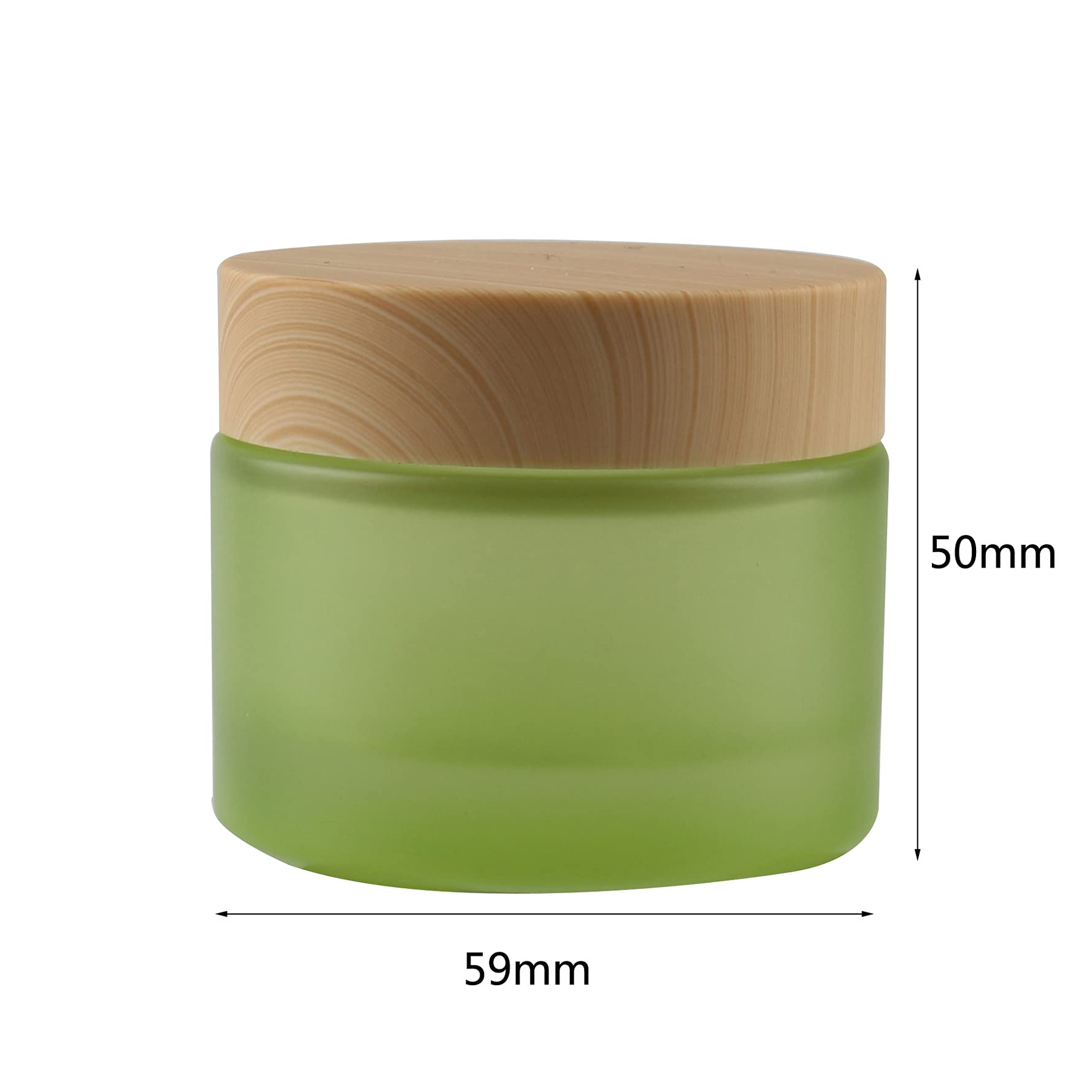 6 Pezzo Barattolo Vuoto di Vetro Verde 50ml Vetro Barattolo di Cosmetico Contenitore 50g per Prodotti di Cosmetica Creme Balsami Labbra con 6 Pezzo Spatole
