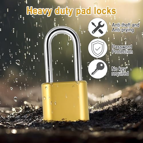 Lockwise 4 Digit Heavy Duty Combination Padlock, Weatherproof Combination Lock For Gym Locker Outdoor thumb #2