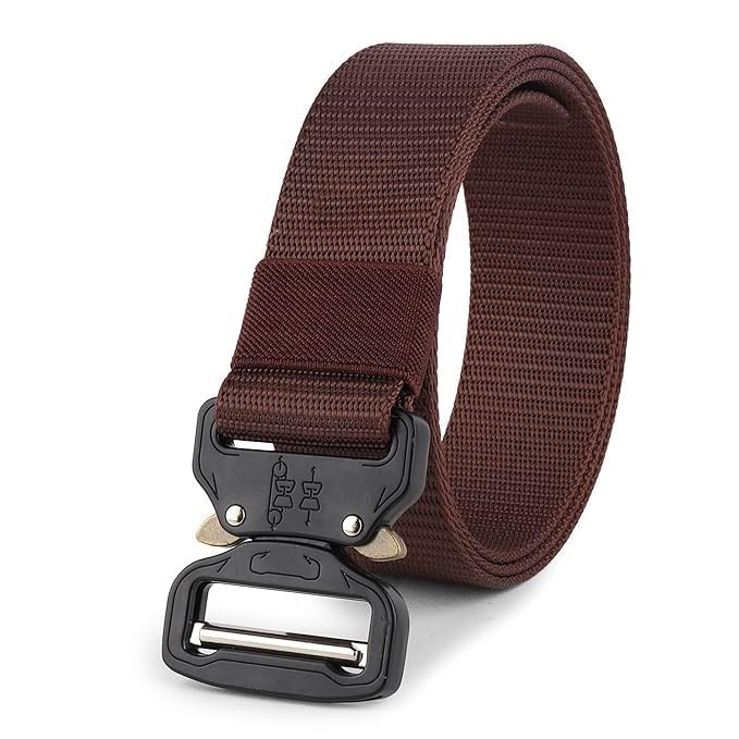 style shoes Men's Style Quick Release Tactical Belt, Nylon Web Hiking Belt with Heavy Duty Seatbelt Buckle-picture-2