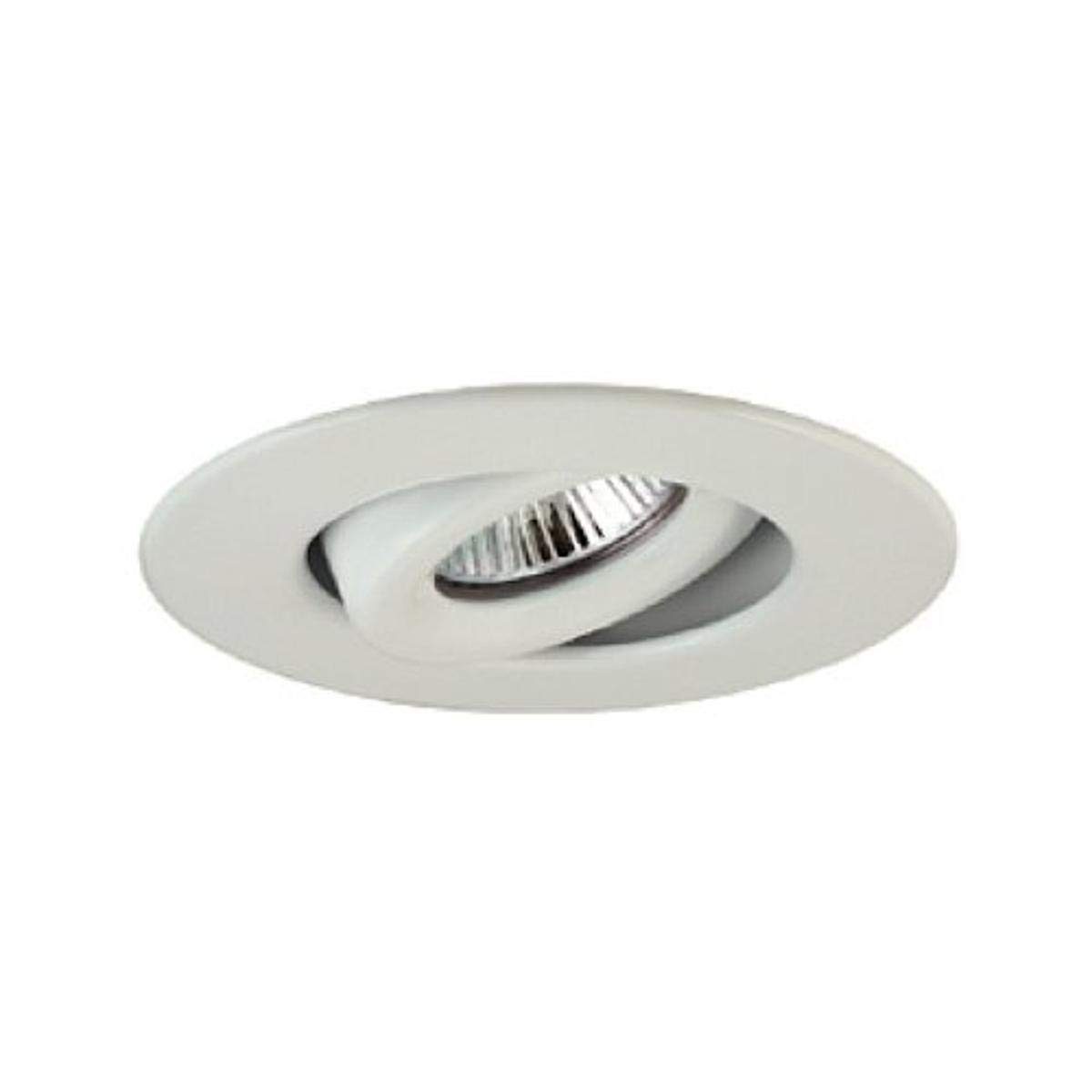 Jesco Lighting TM208WH 2-Inch Aperture Line Voltage Trim Recessed Light, Adjustable Gimbal Ring, White Finish