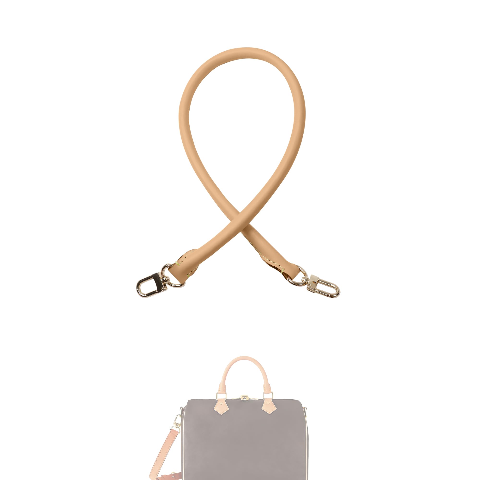 DGAZ Vachetta Leder Kurz-Schulterriemen für Speedy 25/30, Beige