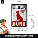 LANOLU Retro Blechschild Warnung vor dem Hund Schilder, retro Blechschild vorsicht Hund Schild, Achtung Hund Schild lustig, Warnschild Hund, Metallschilder mit Sprüchen, 20x30cm