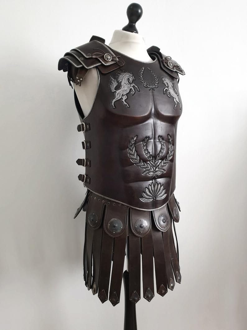 NauticalMart Roman Armor and Pauldrons Fantasy Leather Armour Costume for LARP and Cosplay