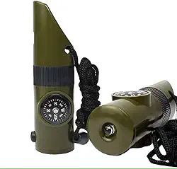 Bussola, Bússola Sobrevivência com Apito 7 Função em 1, 9.7×2.8cm