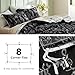 Bedsure Duvet Cover Queen Size - Reversible Black Queen Duvet Cover Set with Zipper Closure, 3 Pieces Floral Patterned Bedding Set with 8 Corner Ties and 2 Pillow Shams