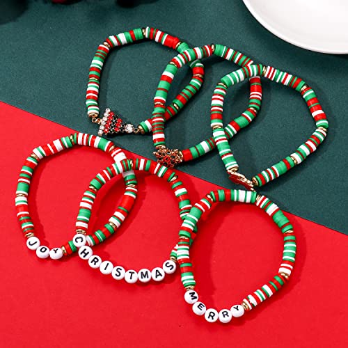 Xocartige Surfer Heishi Bracelets For Women Stackable Rainbow Vinyl Disc Clay Beaded Stretch Bracelets Elastic Layering Friendship Bracelets Boho Summer Beach Jewelry thumb #3