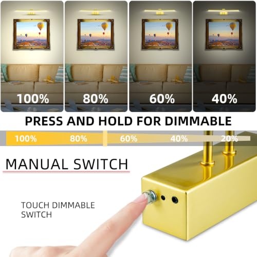 Image of HEAGEERO Picture Lights for Wall,13in Gallery Light,5000mAh Art Light