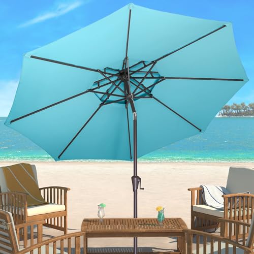 AckMizz Terrassenschirm für den Außenbereich, Tischschirm, wasserfest, UV-Schutz, Sonnenschirm für Pool, Veranda, Garten, Deck, Hinterhof – Bild 8