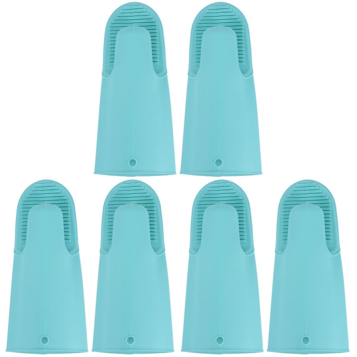 Didiseaon 6 Pezzi Guanti da Forno in Silicone Verde Antiscivolo Cordino