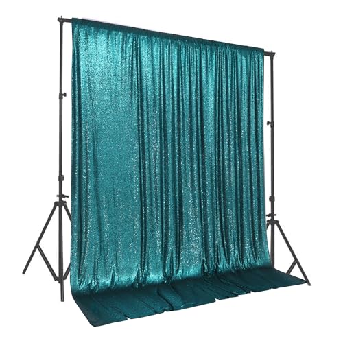 PartyDelight Teal Sequin Backdrop, Photography, Christmas Backdrop, 10Ft x 10Ft