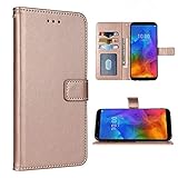 FDCWTSH Compatible with LG Q7 Q7+ Plus 7Q Alpha Wallet Case Wrist Strap Lanyard Leather Flip Cover Card Holder Stand Cell Accessories Folio Phone Cases for LG Q7plus LGQ7+ Q7a Women Men Rose Gold