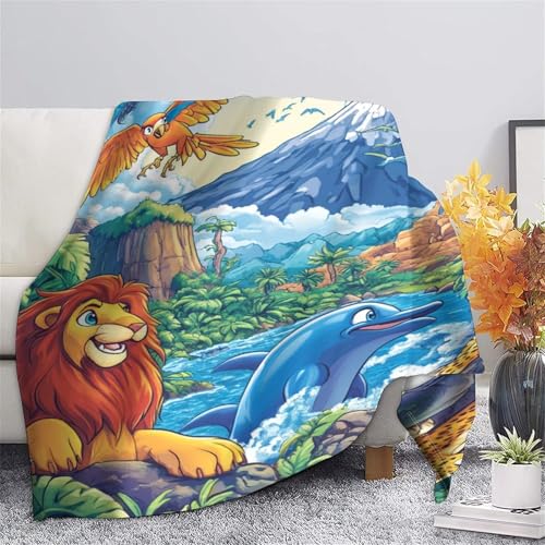 Couverture jungle 150x200 cm plaid chaud et moelleux pour lit - 7