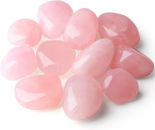 QINJIEJIE Piedras pulidas de cuarzo rosa de 0.9 libras, piedras preciosas a granel de 0.6 a 1 pulgada, rocas de piedra irregular, cristal curativo