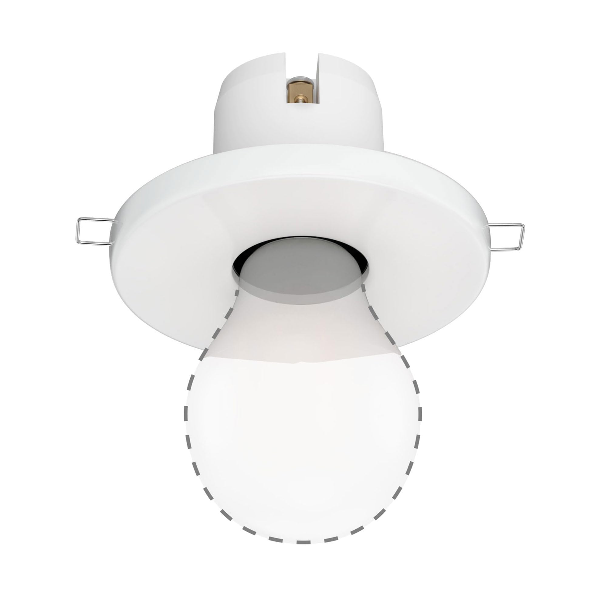 ledscom.de Recessed Ceiling Light Tela, Porcelain, White Glossy, Round, 99mm Ø, 1x E27 max. 60W