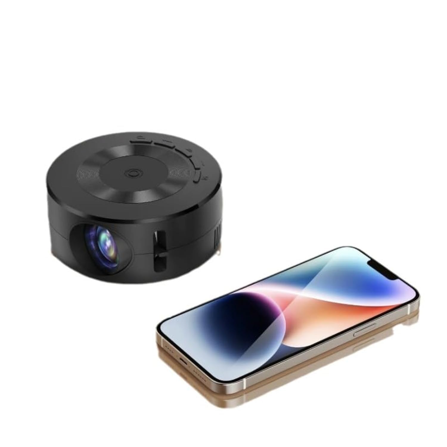 CENXI Mini Projector，Portable Movie Projector 1080P Support, 9500L Outdoor Projector for Home Theater Movie Phone Projector,Video Projector Compatible with Android/iOS/USB（No triangle bracket） (Black)