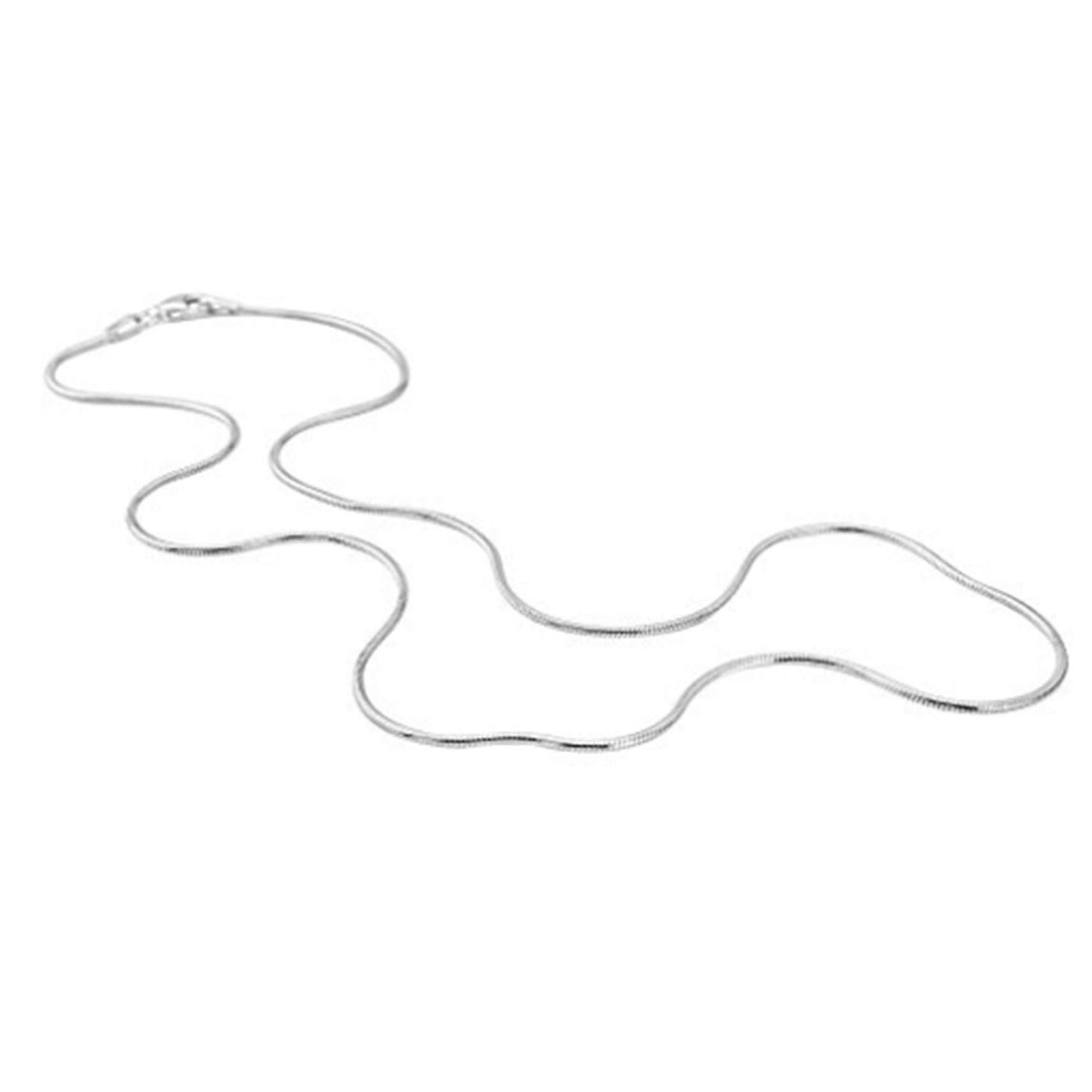 LKEEP Silver 1mm Snake Bone Necklace Women's Clavicle Chain Necklace Stylish Simple Accessory Gift,Silver 22 Inch
