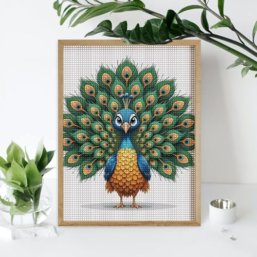 Kit broderie diamant paon 5D complet avec strass carrés