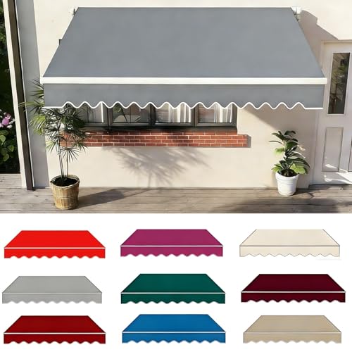 Toile De Remplacement Pour Store Banne, Remplacement De Toile ImperméAble Pour Auvent RéTractable，4x3m Tissu Polyester 280g, Imperméable Avec Lambrequin,...