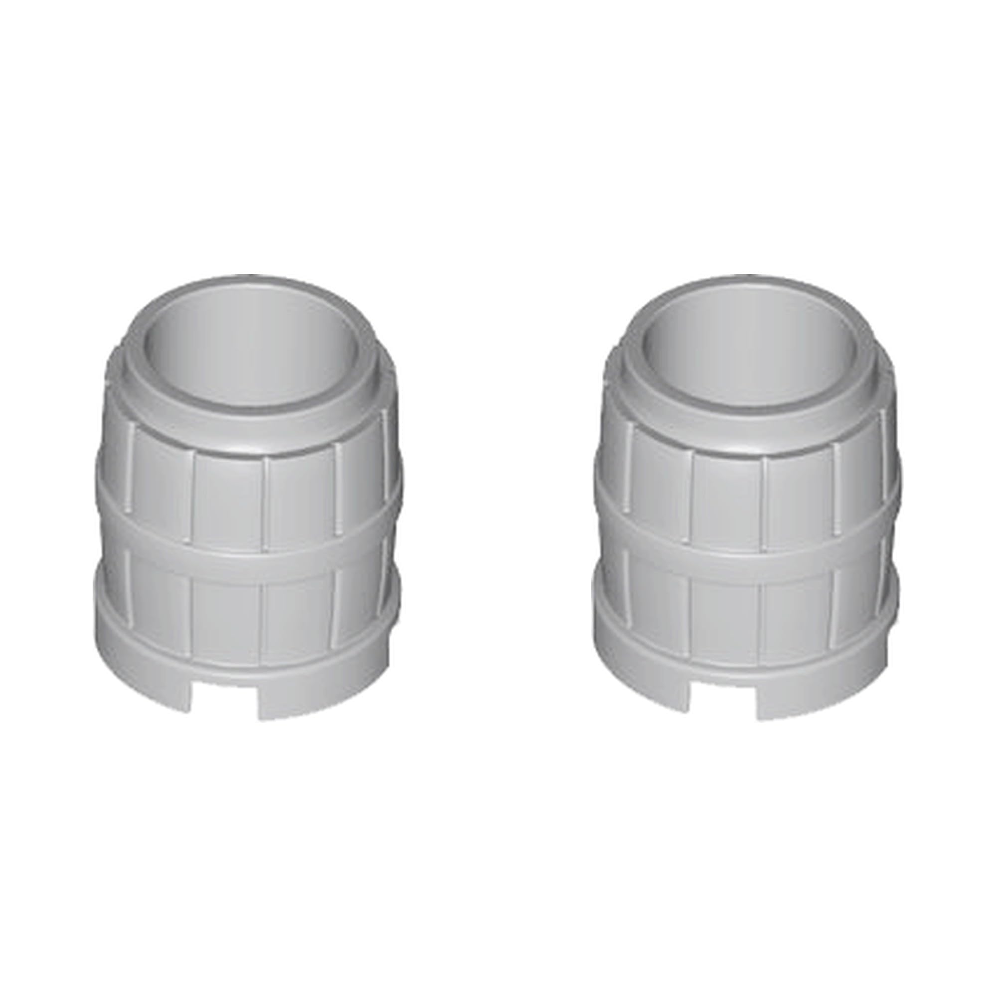 LEGO Container Barrel, 2 x 2 x 2, Building Block Accessory, Part Number 2489 (Light Bluish Gray, 2, Bricks)