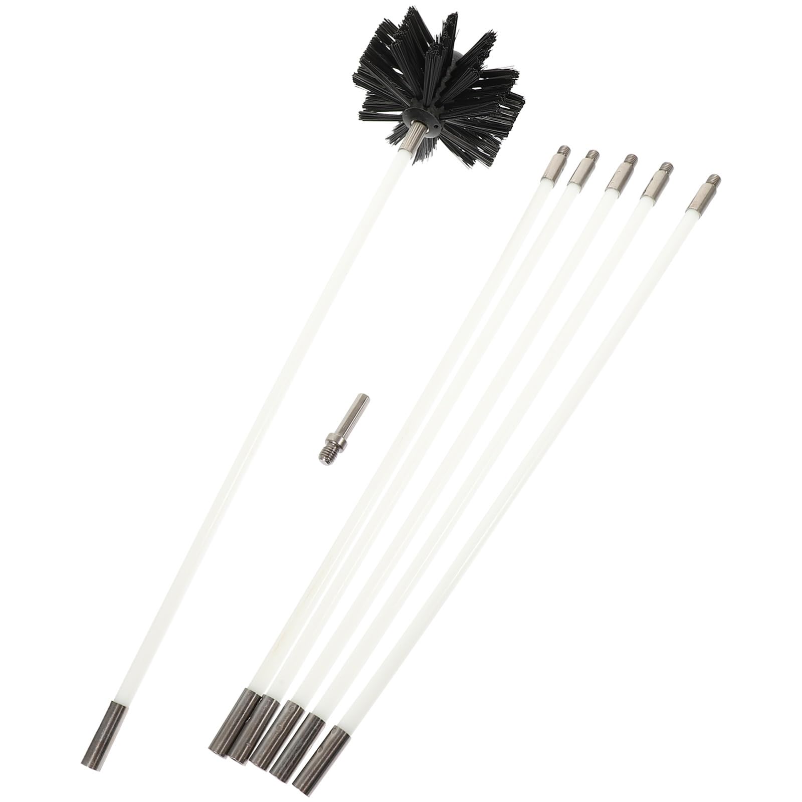 Scovolo Spazzacamino in Nylon Nero Leggero Facile Installazione per Pulizia Canna Fumaria e Ventilazione Stufa per Manutenzione Domestica