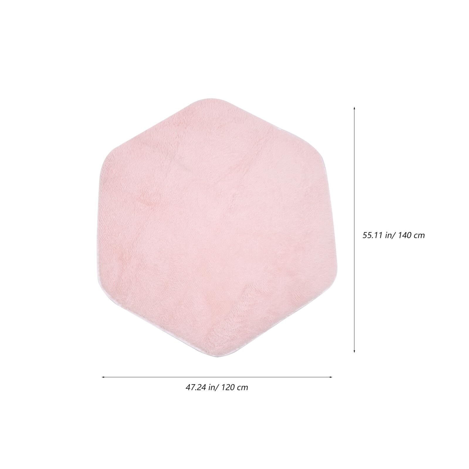 Homoyoyo Tappeto Gioco Esagonale Rosa in Peluche per Cameretta Bambini | Tappetino Morbido per Gioco a Terra, Superficie Soffice e Fluffy, Adatto a Dormitorio e Nursery