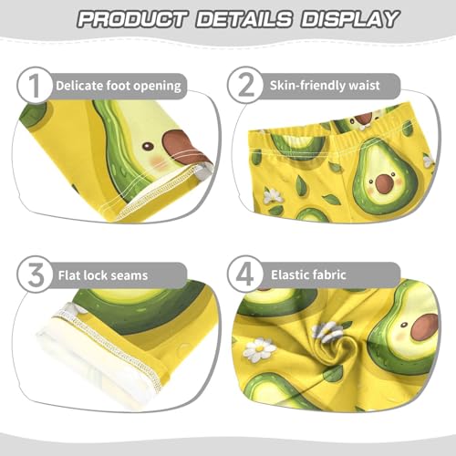 Cute Avocado Girls Leggings,Workout Leggings for Girls Toddler Athletic Legging Size for 3-10T3