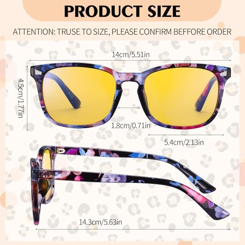 Image of Polarized Sunglasses for Women Men Night Vision Glasses Anti Glare | Yellow Anti Glare UV400 Lens, Lightweight Square Frame, for Day Night Use, Driving, Fishing, Cycling, Traveling