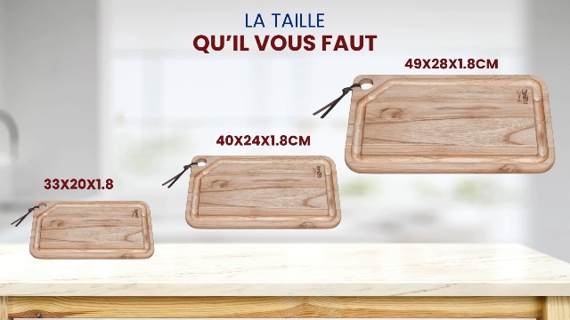 Planche Bois Tramontina Planche à Servir Tramontina Provence - Bois De Teck FSC 120cm - Style Rustique - Finition Huilée Accessoire Cuisine Charme