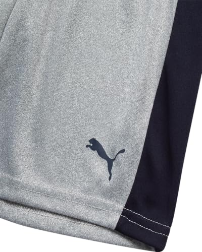 Image of PUMA Little Boys 3 Piece Active T-Shirt Performance Shorts Set (Sizes 2T-7) | Soft Breathable Cotton Blend, Comfortable Active Fit, Short Sleeve Crewneck, Great for Play & Everyday Youth Wear