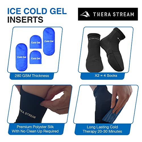 Cold Therapy Neuropathy Ice Socks w/ 4 Gel Packs Cooling Feet Ache