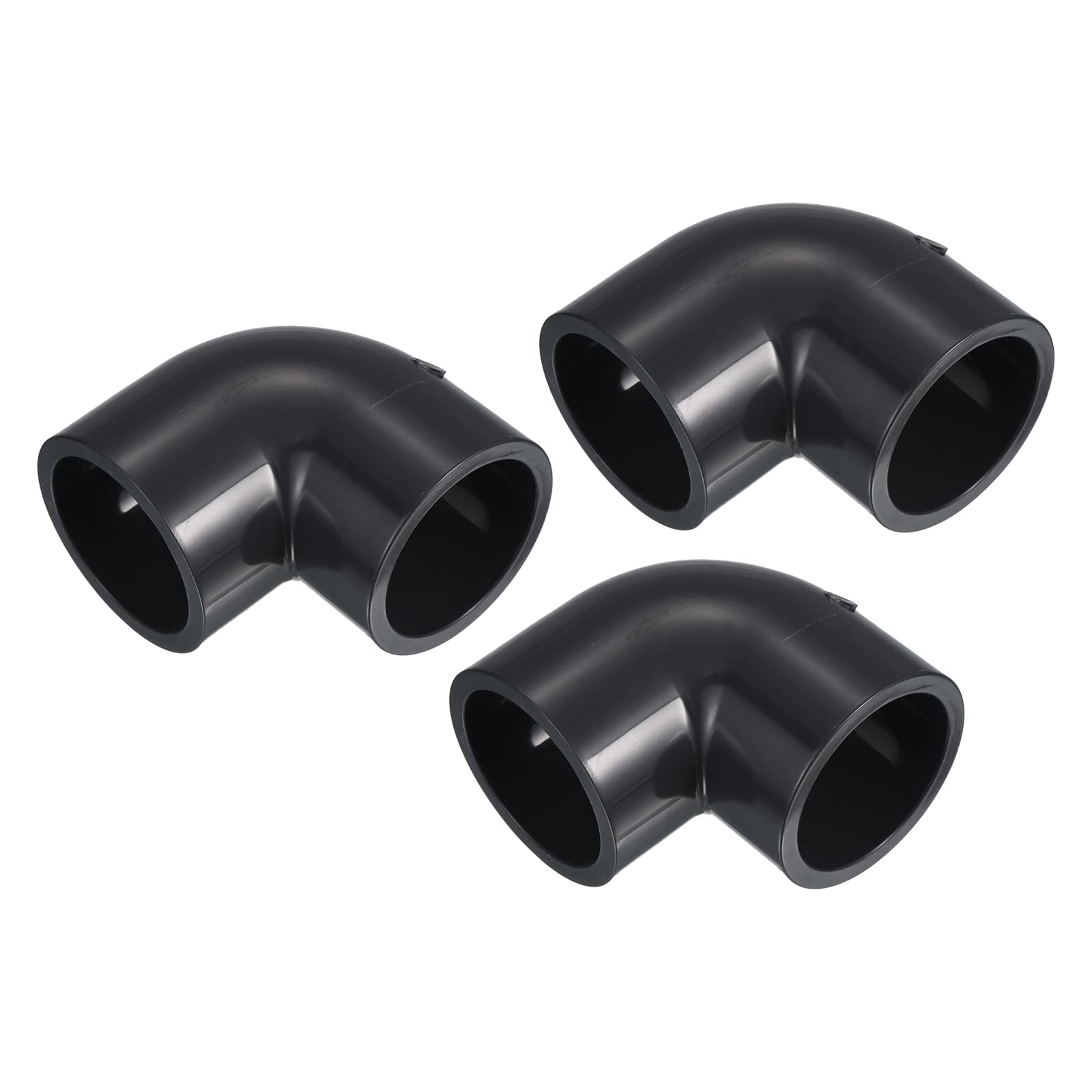 PATIKIL UPVC Pipe Fitting Elbow 40mm Socket, 3 Pack 90 Degree Adapter Connector, Gray