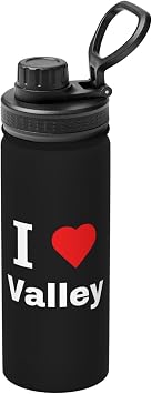 I Love Valley Water Bottle 18OZ Stainless Steel Insulated Water Bottles With Spout Lid Sports Keep Cold and Hot Water Bottle For Biking Hiking
