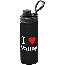 I Love Valley Water Bottle 18OZ Stainless Steel Insulated Water Bottles With Spout Lid Sports Keep Cold and Hot Water Bottle For Biking Hiking