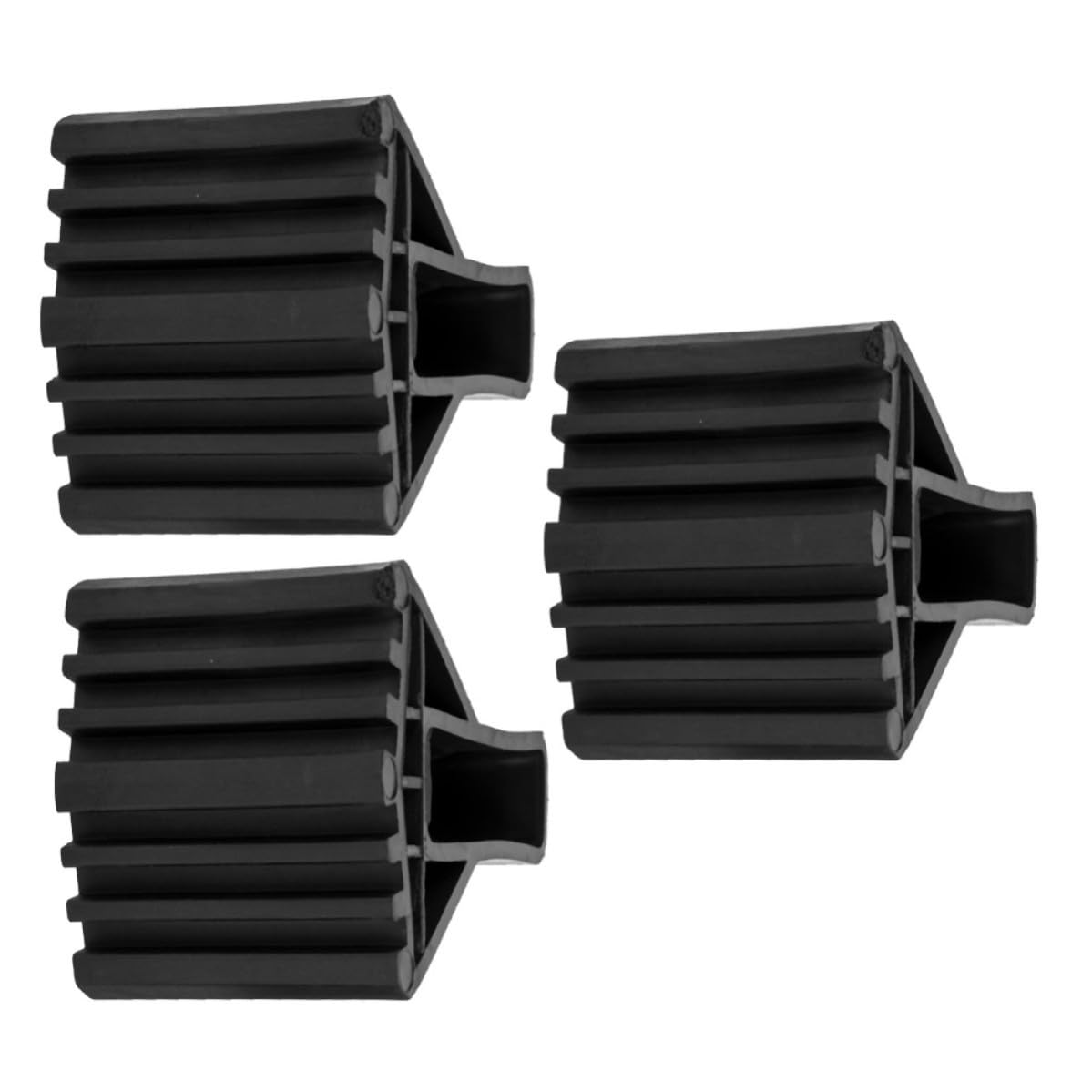 Tapetes de goma para patas de escalera negros y antideslizantes de 3 piezas