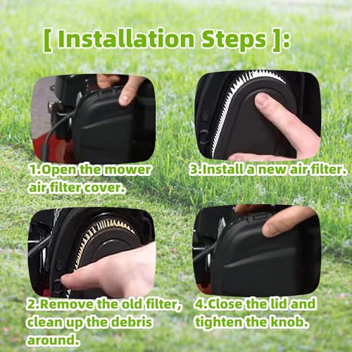 (4-Pack) 593260 798452 334404 Lawn Mower Air Filter for Briggs and Stratton 550ex 675exi 725exi Series fits Troy Bilt TB110 TB200 TB230 Lawnmower and More