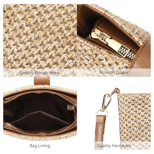 Image of RNIEGA Small Straw Crossbody Bag for Women Woven Summer Shoulder Phone Purse Beach Handbag for Vacation