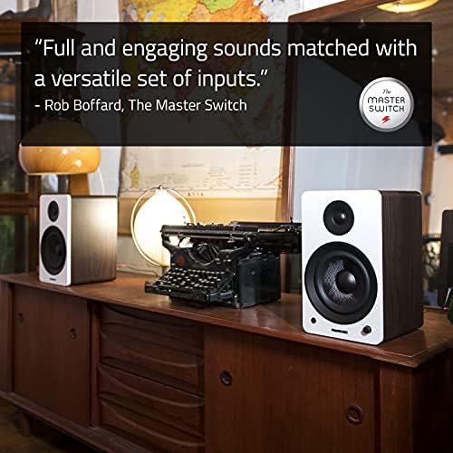 Fluance Ai61 Powered 2-Way 2.0 Stereo Bookshelf Speakers with 6.5" Drivers, 120W Amplifier for Turntable, TV, PC and Bluetooth 5 Wireless Music Streaming - RCA, Optical, USB & Sub Out (Black Ash)