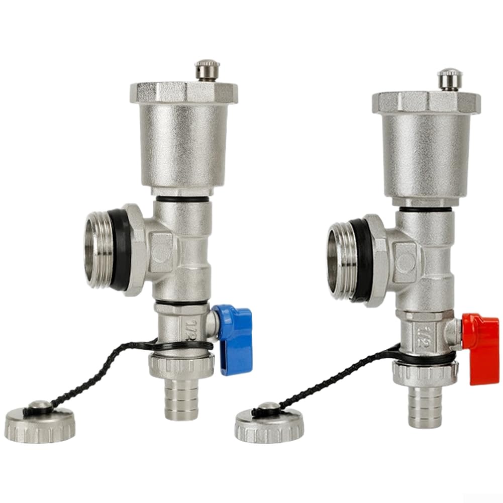 Valvola Sfiato Automatica Ottone Scarico G1/2 Riscaldamento(red and blue)
