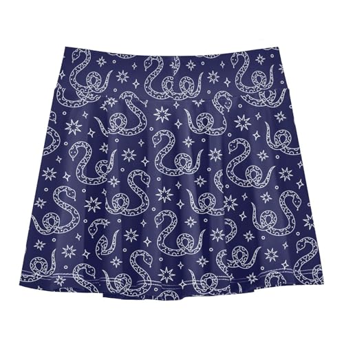 Girls Skorts High Waist Athletic Skirts with Shorts Snake Star Stretchy Teens Performance Tennis3