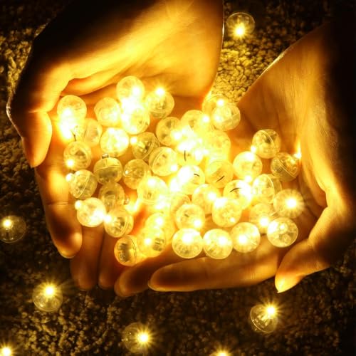 100 Piezas Mini Luces Led para Globos, Luces Led Blancas para Globos, Mini luces de Globo LED para Linternas de Papel, Navidad, Bodas, Cumpleaños, Halloween, Fiestas