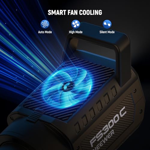 NEEWER 300W RGB LED Video Light APP/2.4G Control 17 Effects, 2500-7500K 29000lux/1m COB Continuous Output Lighting, CRI95+/TLCI97+ 4 Dimming Curves Bowens Mount Spotlight for Studio Shoots, FS300C