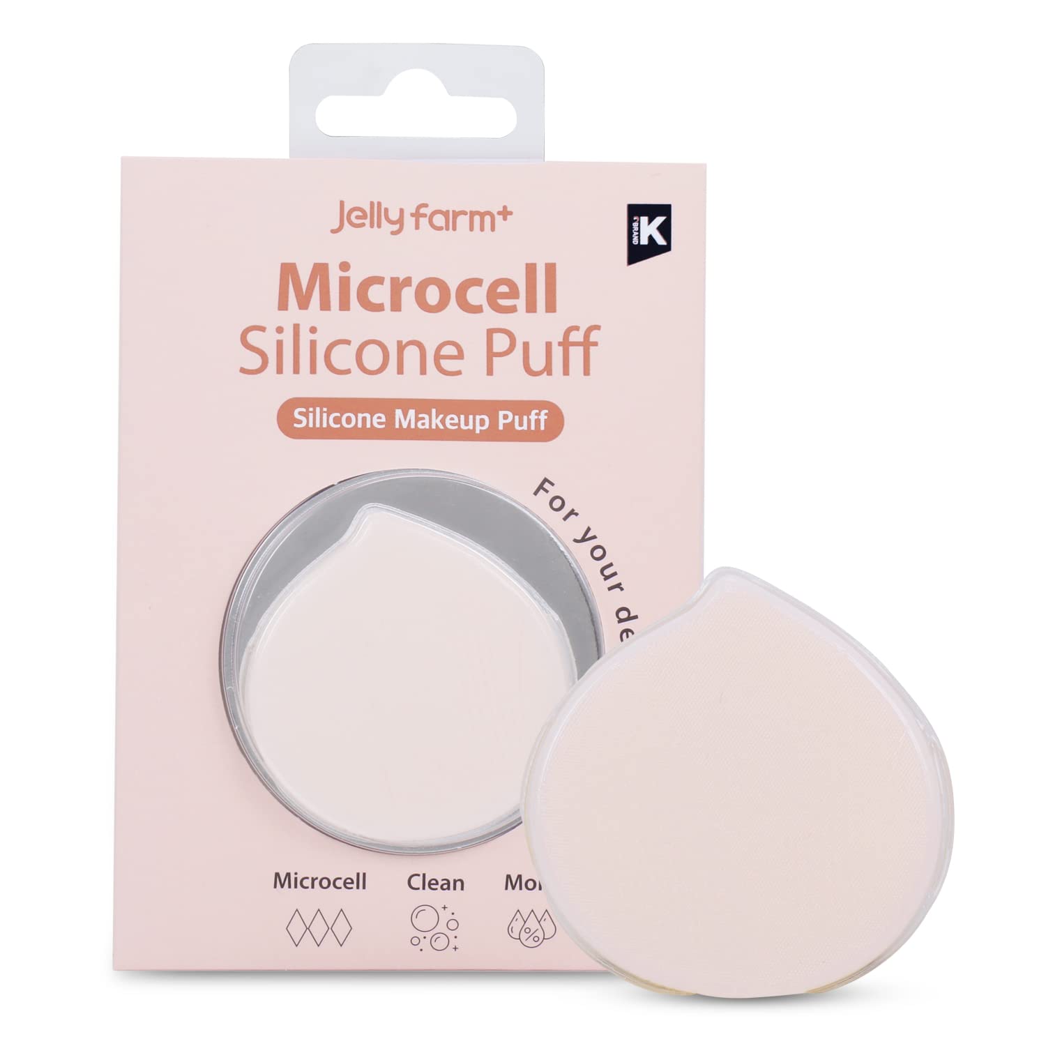 Microcell Silicone Makeup Blender Soft Sponge Cosmetic Foundation & Compact Powder Puff Pear Shape (1 pc, Peach )
