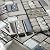 Adedeo Glass Mosaic Tile Grey and Silver 12 x 12 Inch for Kitchen Backsplash Bathroom Wall (5-Pack, 5 sq.ft.)