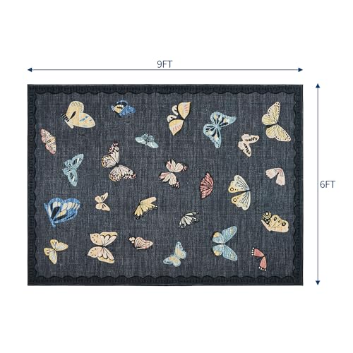 Tapete Decorativo GarveeHome Butterfly 6x9 Negro miniatura 2