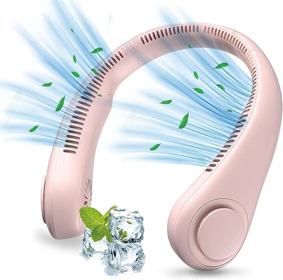 ITY DECORATIVE AND MISCELLANEOUS PRODUCTS Portable Rechargeable Neck Fan | Better Then Table or Hand Fans | USB Charging Battery Fan (Pink) (B0D1VL51J7) Amazon Price History, Amazon Price Tracker