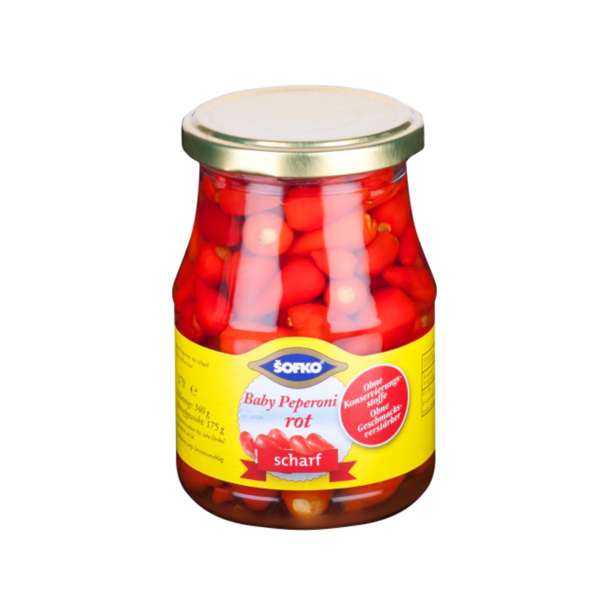 Sofko Baby Pepperoni, rot scharf 340g