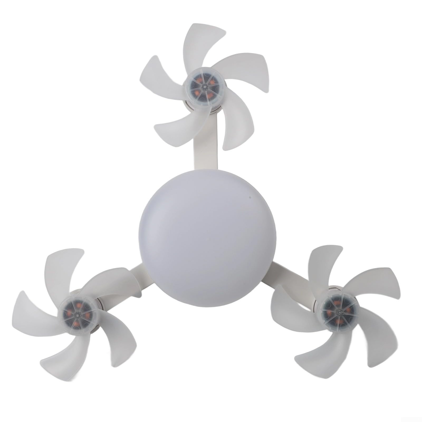 Ventilador de techo LED con control remoto y pared, diseño de eficiencia energética para hogares modernos (tres cabezales)