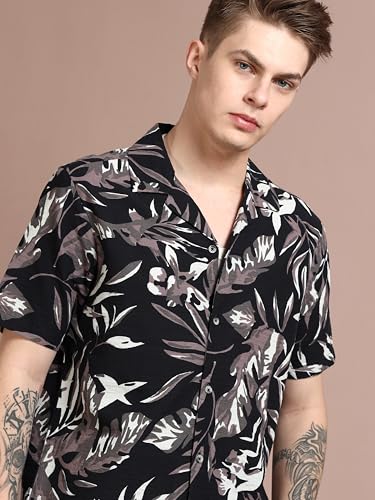 Image of StitchX Men's Half Sleeve Printed Beach Cuban Collar Shirt