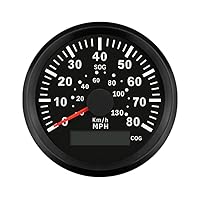 Vista 22 de ELING Velocímetro GPS marino Speedometer Speedo Gauge 35MPH con retroiluminación para barco, yate, barco, barco 3-3/8 pulgadas (3.346 in) 12 24