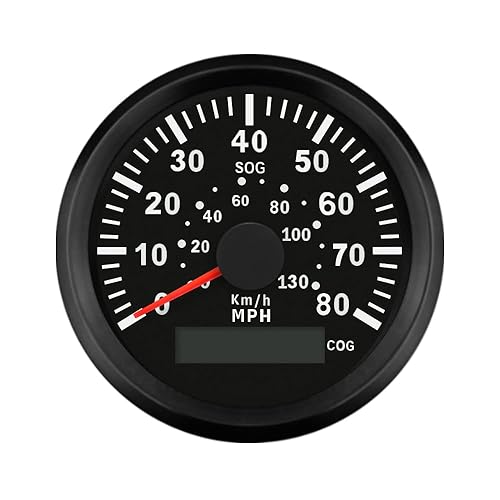Miniatura 22 de ELING Velocímetro GPS marino Speedometer Speedo Gauge 35MPH con retroiluminación para barco, yate, barco, barco 3-3/8 pulgadas (3.346 in) 12 24